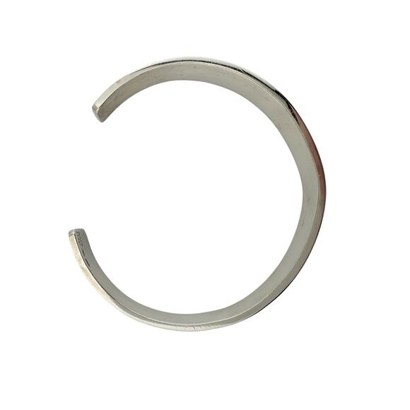 Gucci Black Leather GG Logo Sterling Silver Bangle Bracelet - Vintage! - Picture 4 of 9